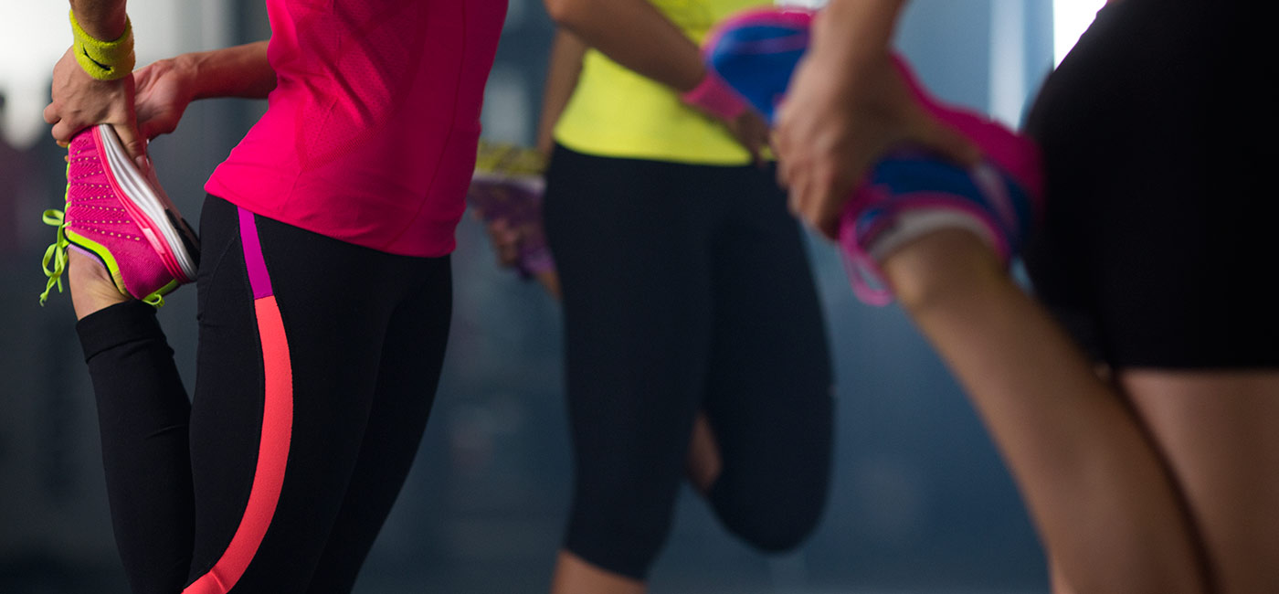 Female Fitness First member running in place Female Fitness First member running in place