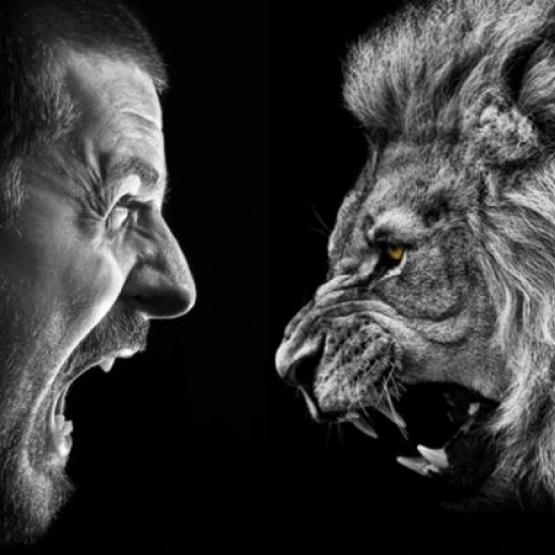 Fitness First Middle East Challenges People To Unleash Their Full Potential Man facing a lion